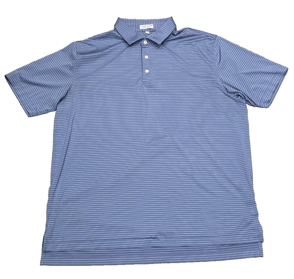 Peter Millar Summer Comfort Men's Blue Purple Striped Polo Shirt Size XL A005251